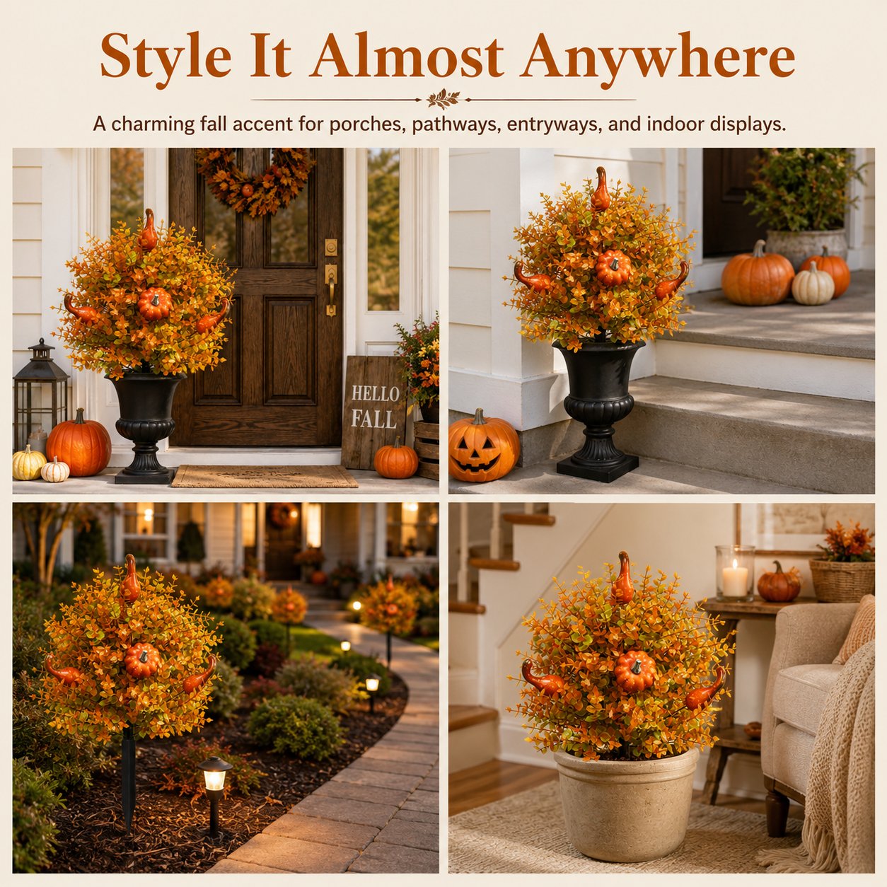 🔥Artificial Fall Pumpkin Tree Stakes
