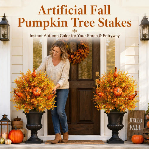 🔥Artificial Fall Pumpkin Tree Stakes