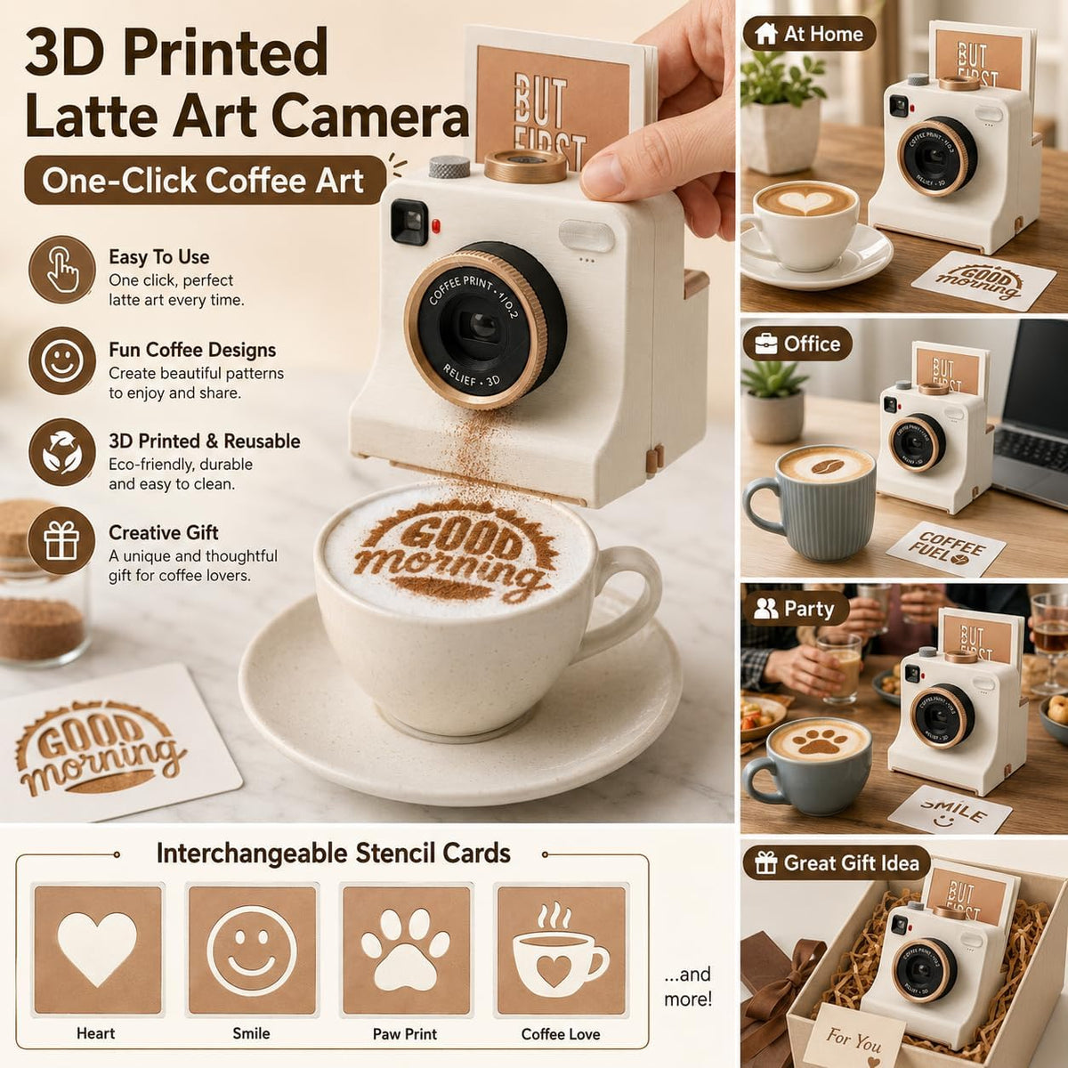 ☕ 🎨 Smart Latte Art Maker Camera Tool – Create Beautiful Latte Designs at Home
