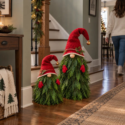 2-Piece Whimsical Winter Gnome Porch Set