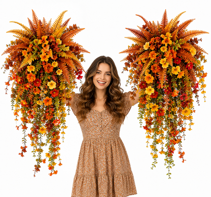 The Easiest Way To Create A Cozy Fall Porch 🍁Realistic Autumn Hanging Basket
