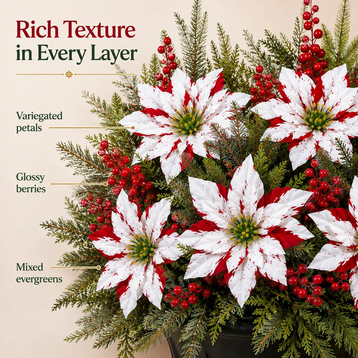 ❉Last Day 61% OFF🔥 Christmas Poinsettia Planter Inserts