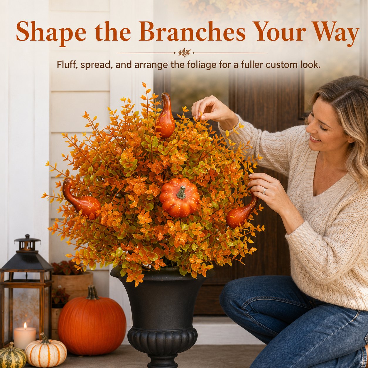 🔥Artificial Fall Pumpkin Tree Stakes