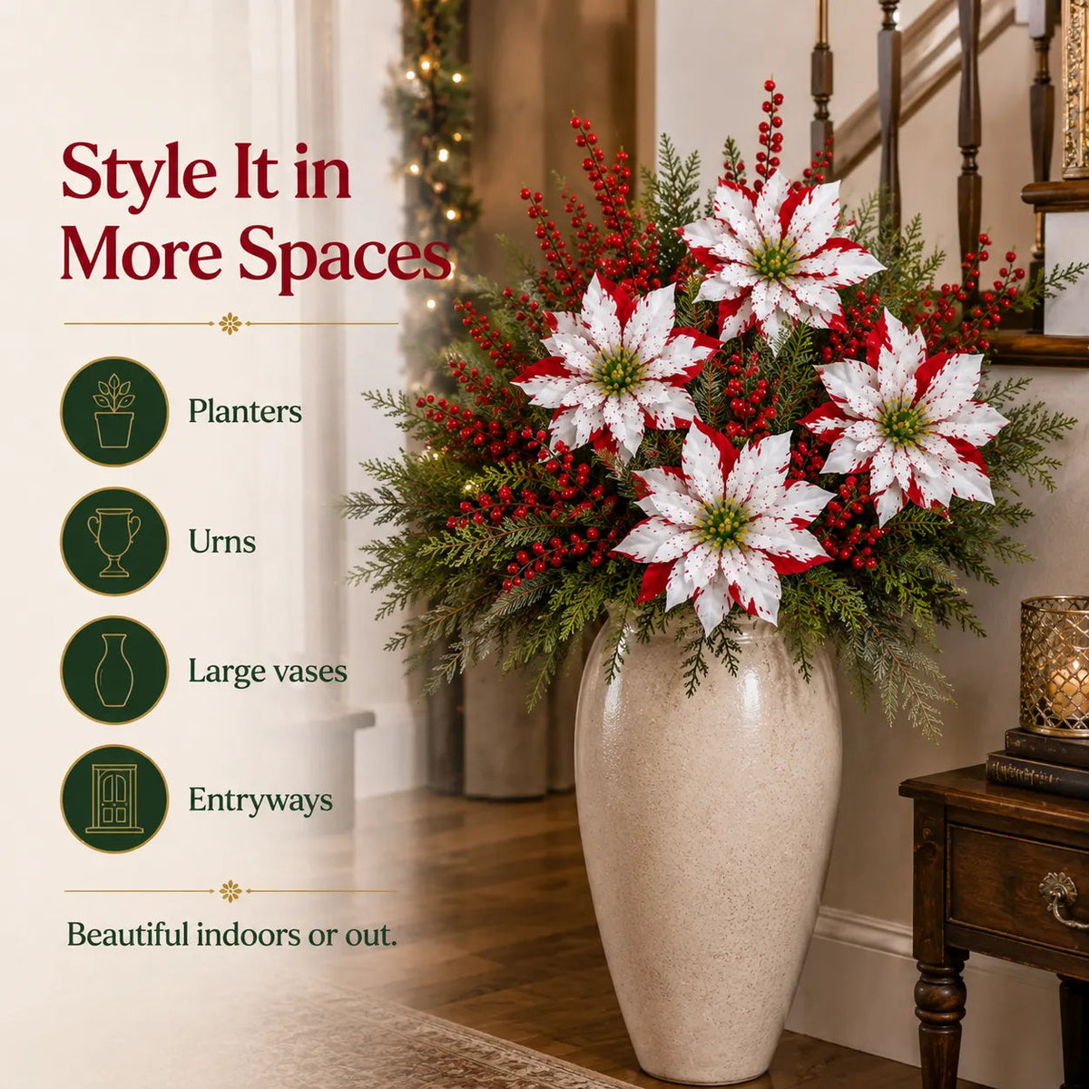 ❉Last Day 61% OFF🔥 Christmas Poinsettia Planter Inserts